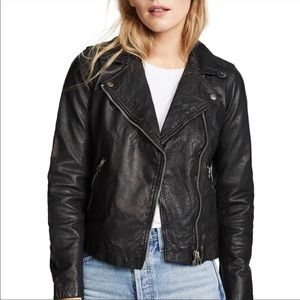 madewell washed leather motorcycle jacket M